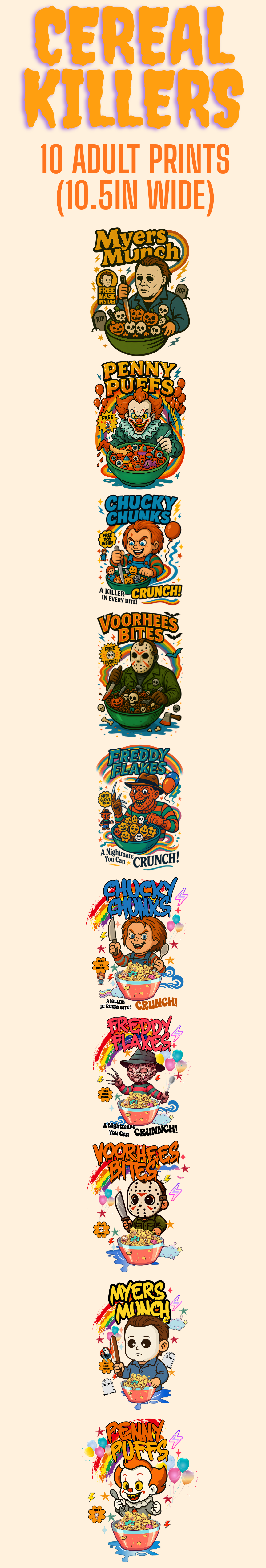 Cereal Killers DTF Prints