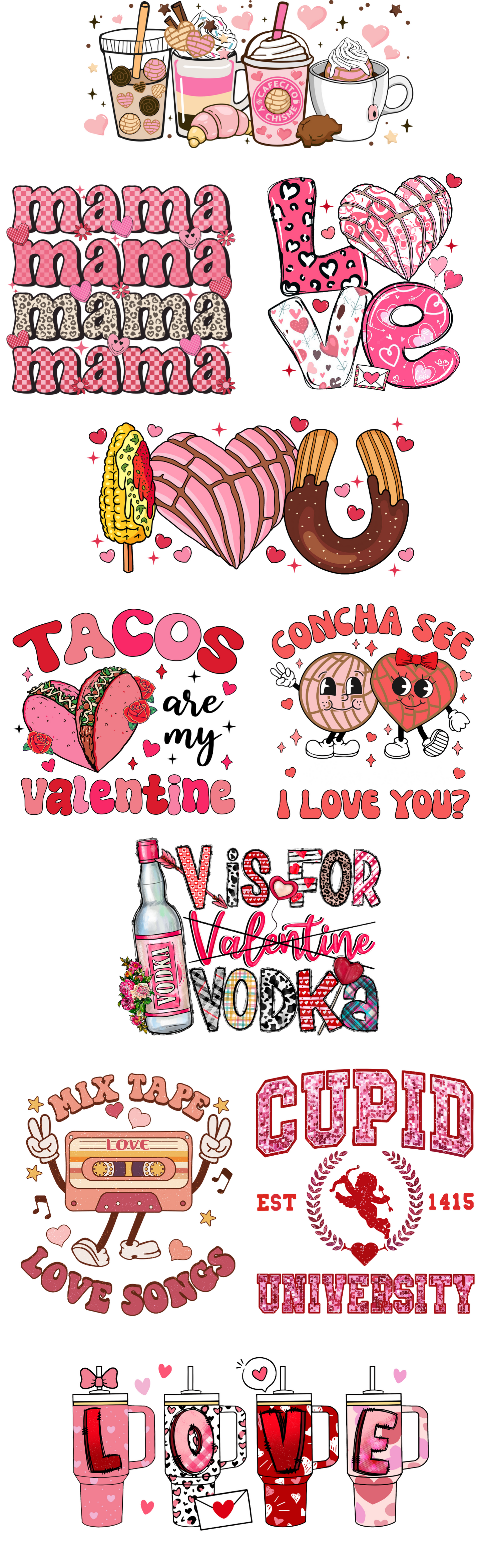 Valentines DTF Print Pack (10)